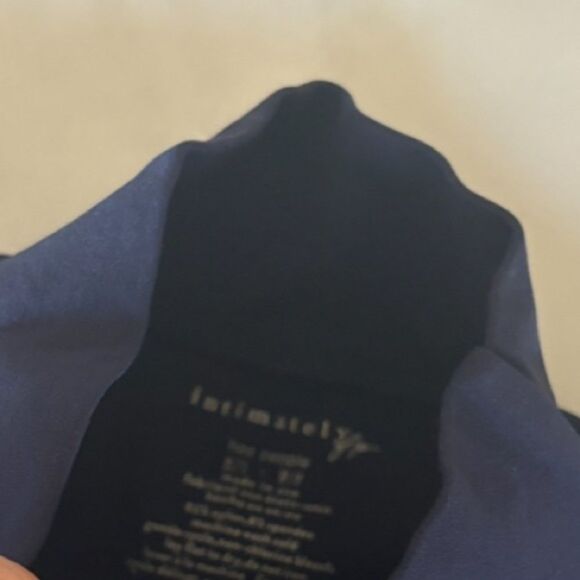 Free People XS/S Super Crop Seamless turtleneck Intimately Long Sleeve Top Navy - Picture 7 of 7